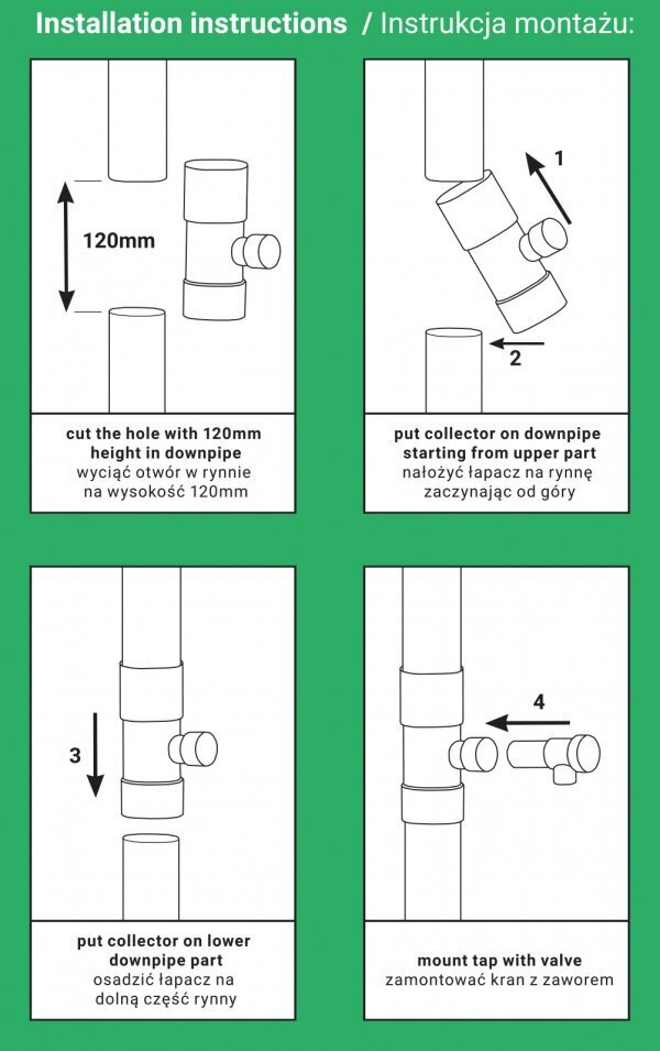 Komplekt, vihmaveekollektor, klapiga trapp, 80mm, 3 tk hind ja info | Vihmaveesüsteemid | kaup24.ee