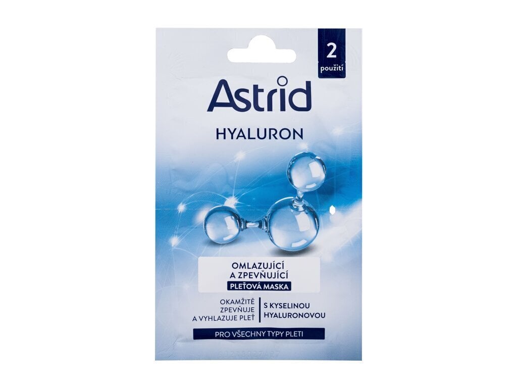 Taastav näomask Astrid Hyaluron Rejuvenating And Firming naistele, 2 tk. цена и информация | Näomaskid, silmamaskid | kaup24.ee