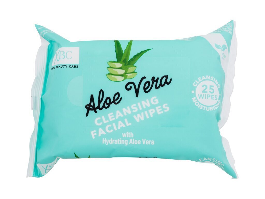 Xpel Aloe Vera puhastavad näopuhastuslapid, 25 tk. цена и информация | Näopuhastusvahendid | kaup24.ee