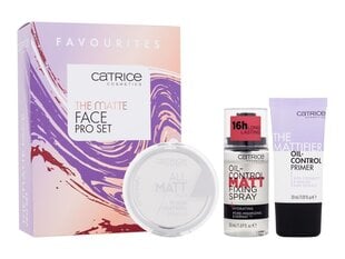 Catrice The Matte komplekt naistele: meigipõhi 30 ml + kompaktpuuder 10 g + fikseeriv sprei 50 ml цена и информация | Пудры, базы под макияж | kaup24.ee