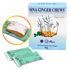 Ingver & Piparmünt pastillid Sina Ginger & Peppermint Chews, 56 g цена и информация | Сладости | kaup24.ee