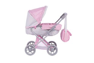 коляска для кукол с балдахином - алиса, серая и розовая цена и информация | Игрушки для девочек | kaup24.ee