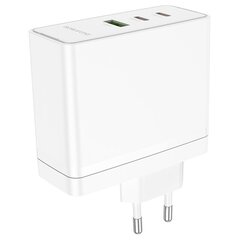 Borofone Wall charger BN11 Imperial - USB + 2xType C - QC 3.0 PD 100W white цена и информация | Зарядные устройства для телефонов | kaup24.ee