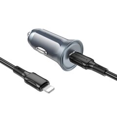 Borofone Car charger BZ26 Searcher - Typ C - PD 30W 3A with Type C to Lightning cable grey цена и информация | Зарядные устройства для телефонов | kaup24.ee