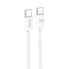 Foneng Cable X110 - Type C to Type C - PD 60W 3A 1,2 metres white цена и информация | Кабели для телефонов | kaup24.ee