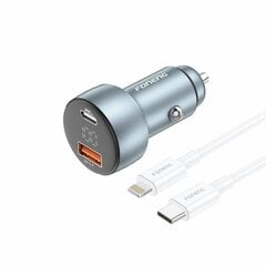 Foneng C18 car charger 1xUSB-A i 1xUSB-C 2.4A, 48W (gray) цена и информация | Зарядные устройства для телефонов | kaup24.ee