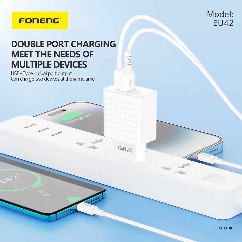 Foneng EU42 hind ja info | Mobiiltelefonide laadijad | kaup24.ee