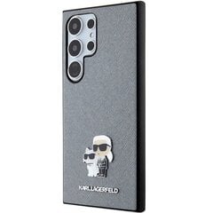 Karl Lagerfeld KLHCS24LPSAKCMPG S24 Ultra S928 hardcase szary|grey Saffiano Karl & Choupette Metal Pin цена и информация | Чехлы для телефонов | kaup24.ee