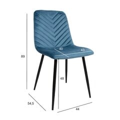 Комплект из 2 стульев BRIE, синий бархат цена и информация | Стулья для кухни и столовой | kaup24.ee