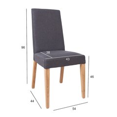 Комплект из 2 обеденных стульев PAU 54x44xH96см, темно-серый цена и информация | Стулья для кухни и столовой | kaup24.ee