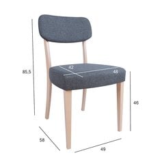 Комплект из 2 стульев ADORA, серый цена и информация | Стулья для кухни и столовой | kaup24.ee