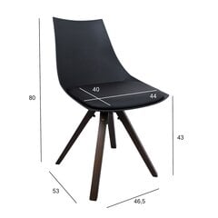 Комплект из 4 стульев ADELE, черный пластик цена и информация | Стулья для кухни и столовой | kaup24.ee