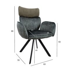 Комплект из 2 стульев EDDY с подлокотниками, зеленый бархат цена и информация | Стулья для кухни и столовой | kaup24.ee