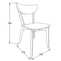 Tool Roxby pruun, 2 tk hind ja info | Söögilaua toolid, köögitoolid | kaup24.ee