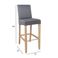 Комплект из 2 барных стульев Boston 53x40xH108см, серый цена и информация | Стулья для кухни и столовой | kaup24.ee