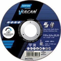 Диск отрезной Norton Vulcan 41-230x2,0x22,23 A30S, 5 шт цена и информация | Механические инструменты | kaup24.ee