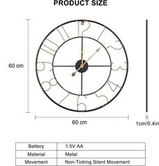 Настенные часы ENCOFT 60см цена и информация | Часы | kaup24.ee