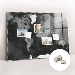 Magnettahvel Maailma Must Kaart, 100x70 hind ja info | Kirjatarbed | kaup24.ee