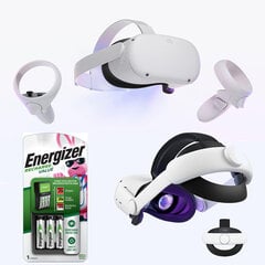 Перезаряжаемый ремешок Energizer Meta (Oculus) Quest 2 128gb + Kiwi Strap + Energizer Rechargable Bundle цена и информация | Игровые приставки | kaup24.ee