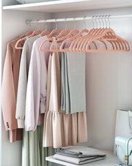 Sametist riidepuud, 20 tk, roosa цена и информация | Вешалки и мешки для одежды | kaup24.ee