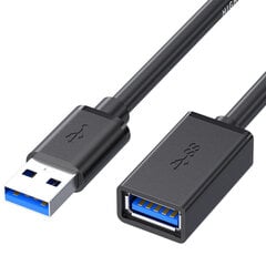 Удлинительный кабель - USB на USB 3.0 - 1 метр черный цена и информация | Кабели и провода | kaup24.ee