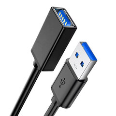 Удлинительный кабель - USB на USB 3.0 - 1 метр черный цена и информация | Кабели и провода | kaup24.ee