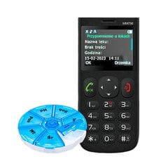 Мобильный телефон GSM MAXCOM MM 750 BLACK + органайзер для лекарств (пн-вс) цена и информация | MAXCOM Мобильные телефоны, Фото и Видео | kaup24.ee