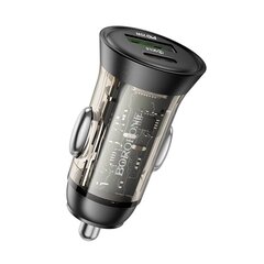 Borofone Car charger BZ26A Shadow - USB + Type C - PD 43W 3A transparent-black цена и информация | Зарядные устройства для телефонов | kaup24.ee