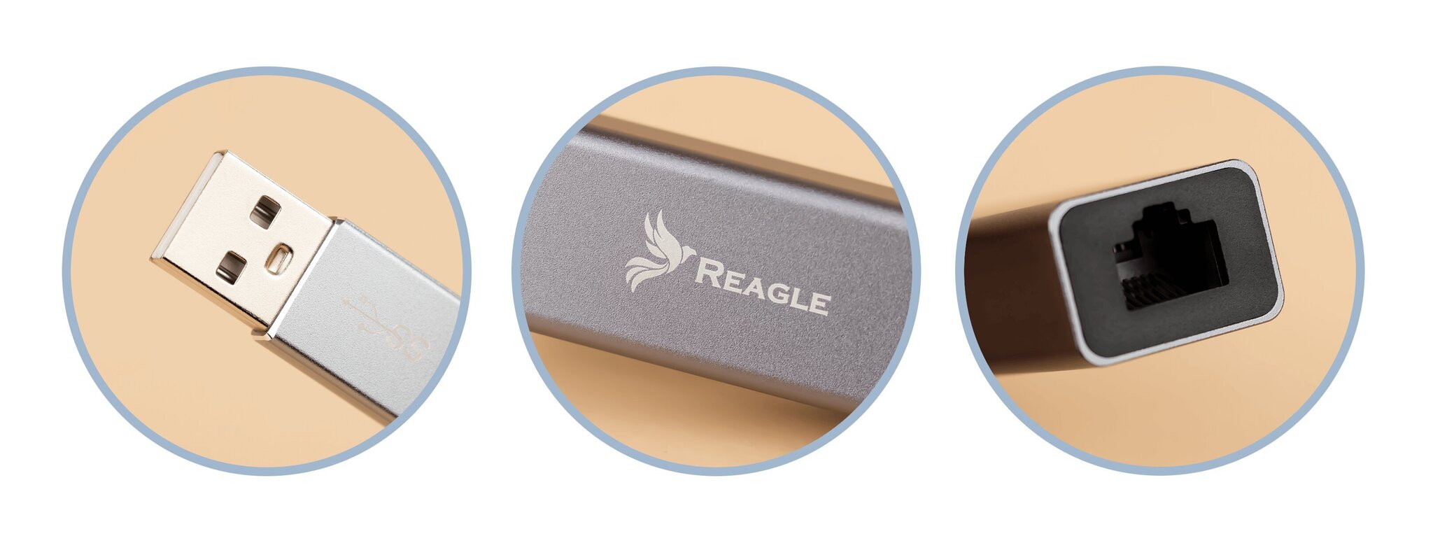 Võrguadapter Reagle USB A 3.1 Gigabit LAN 1000Mb RJ45 hind ja info | USB jagajad, adapterid | kaup24.ee