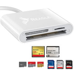 Kaardilugeja Reagle USB microSD SD CF TF SDXC Mac adapter hind ja info | USB jagajad, adapterid | kaup24.ee