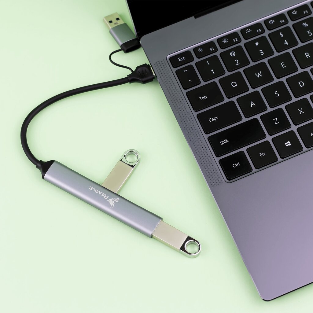 Reagle USB-C ja USB-A HUB 2in1 splitter 4x USB-portidele hind ja info | USB jagajad, adapterid | kaup24.ee