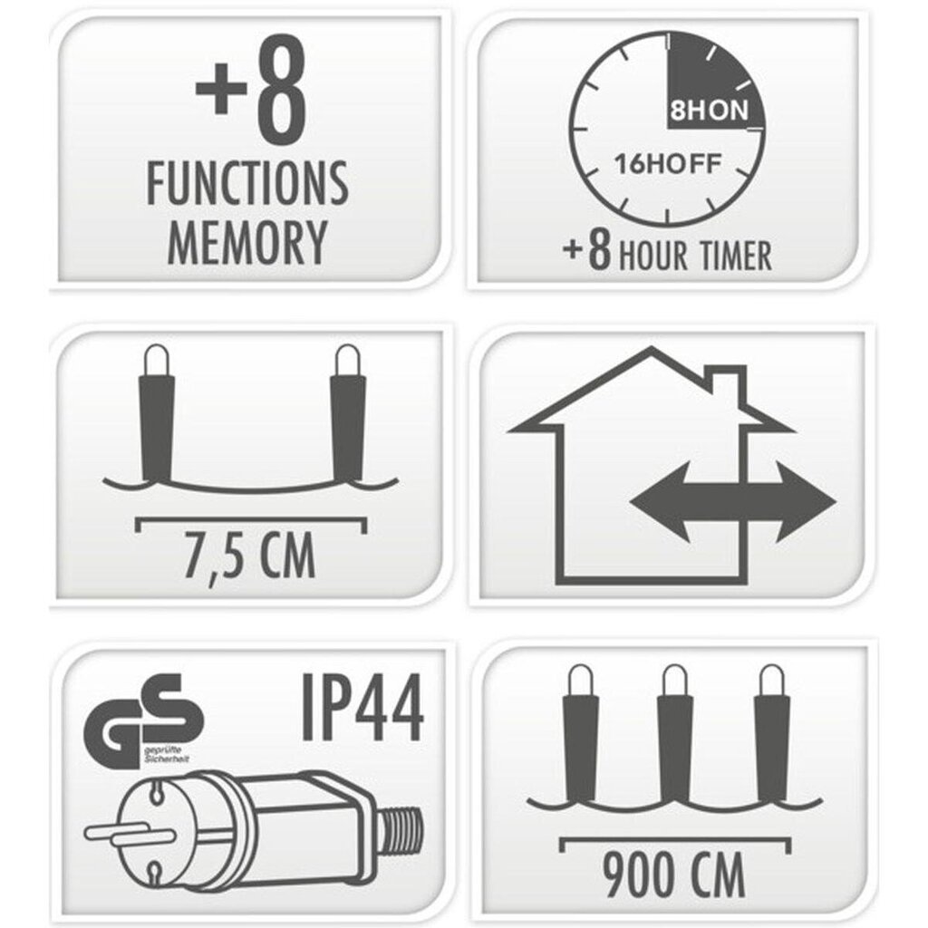 Jõulutulede valguskett 120 Led, 9 m цена и информация | Jõulutuled | kaup24.ee