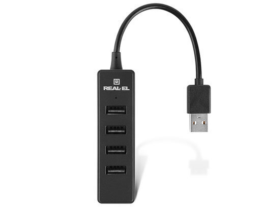 Real-EL HQ-154, USB 2.0 HUB, 4 x USB hind ja info | USB jagajad, adapterid | kaup24.ee