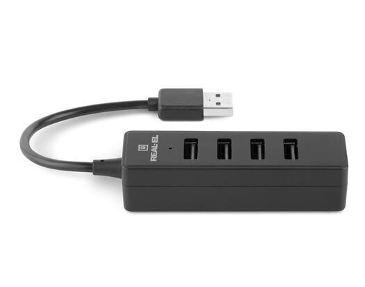 Real-EL HQ-154, USB 2.0 HUB, 4 x USB цена и информация | USB jagajad, adapterid | kaup24.ee