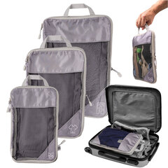Набор чемоданов К50, серые цена и информация | Чемоданы, дорожные сумки | kaup24.ee