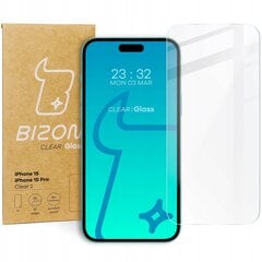 Karastatud klaas Bizon Glass Clear 2 iPhone 15 / 15 Pro hind ja info | Ekraani kaitsekiled | kaup24.ee