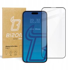 Karastatud klaas Bizon Glass Edge 2 iPhone 14 Pro Max, must hind ja info | Ekraani kaitsekiled | kaup24.ee