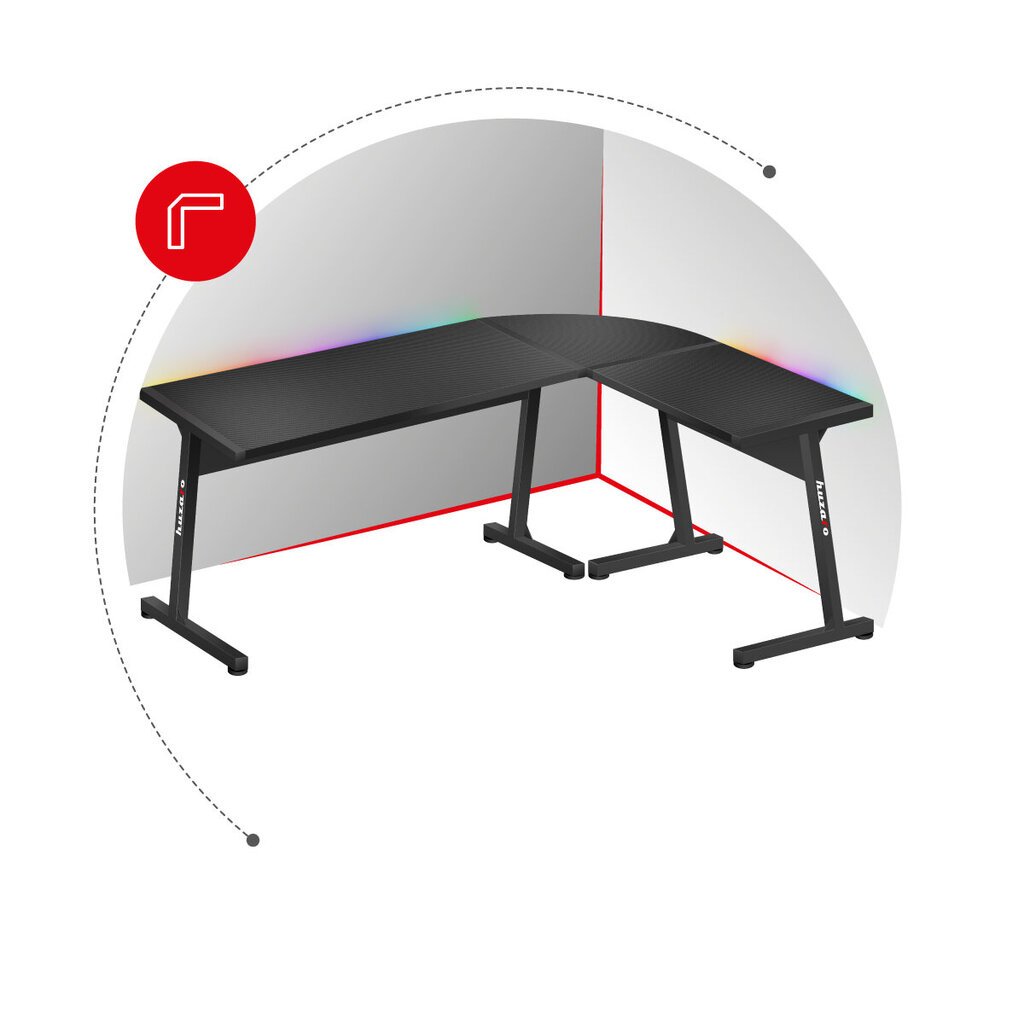 Mängurilaud Huzaro Hero 6.0 RGB LED hind ja info | Arvutilauad, kirjutuslauad | kaup24.ee