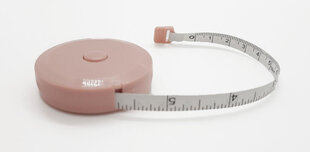 Mõõdulint rullis (tagasikeriv), cm/in, roosa, 150cm hind ja info | Õmblustarvikud | kaup24.ee
