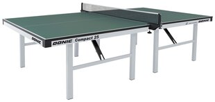 Tennis table indoor 25mm DONIC Compact 25 ITTF Green цена и информация | Теннисные столы и чехлы | kaup24.ee