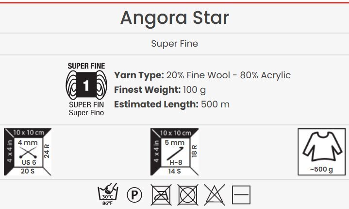 Kudumislõng YarnAnrt Angora Star 3088, 100 g цена и информация | Kudumistarvikud | kaup24.ee