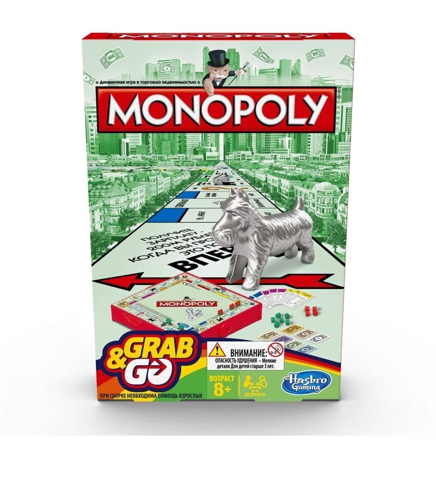 Lauamäng Monopoly Grab&Go Hasbro Gaming, RU цена и информация | Lauamängud ja mõistatused | kaup24.ee