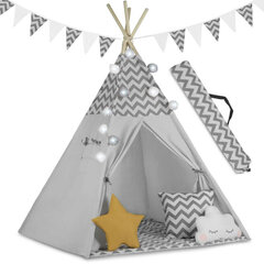 Детская палатка-типи с подсветкой Nukido, серая цена и информация | Детские игровые домики | kaup24.ee