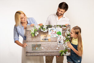 Korktahvel Lilled puidul, 100x70 cm hind ja info | Kirjatarbed | kaup24.ee