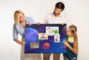 Korktahvel Planet Galaxy, 100x70 cm hind ja info | Kirjatarbed | kaup24.ee