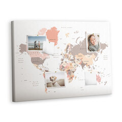Korktahvel Maailma üksikasjalik kaart, 100x70 cm hind ja info | Kirjatarbed | kaup24.ee
