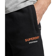 Vabaaja püksid meestele Superdry M7010996A02A, must цена и информация | Мужские брюки | kaup24.ee