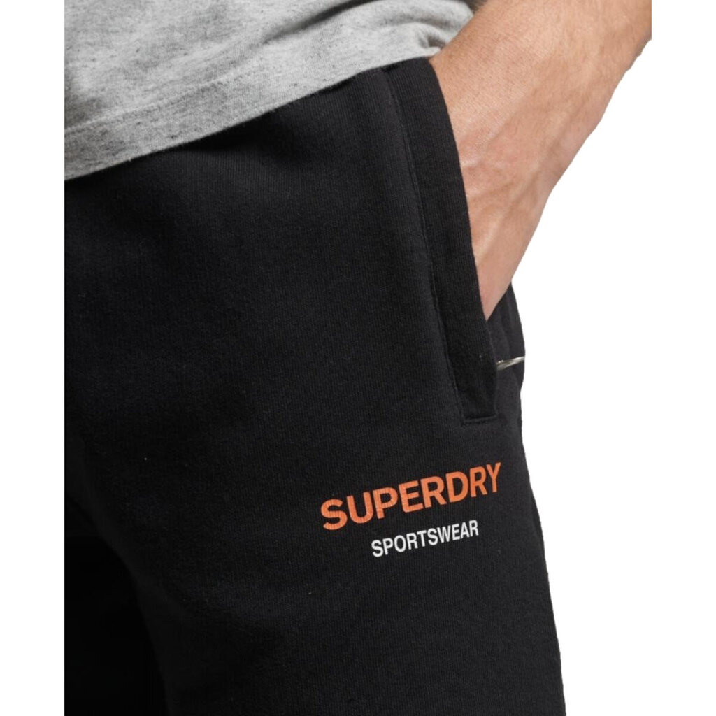 Vabaaja püksid meestele Superdry M7010996A02A, must hind ja info | Meeste püksid | kaup24.ee