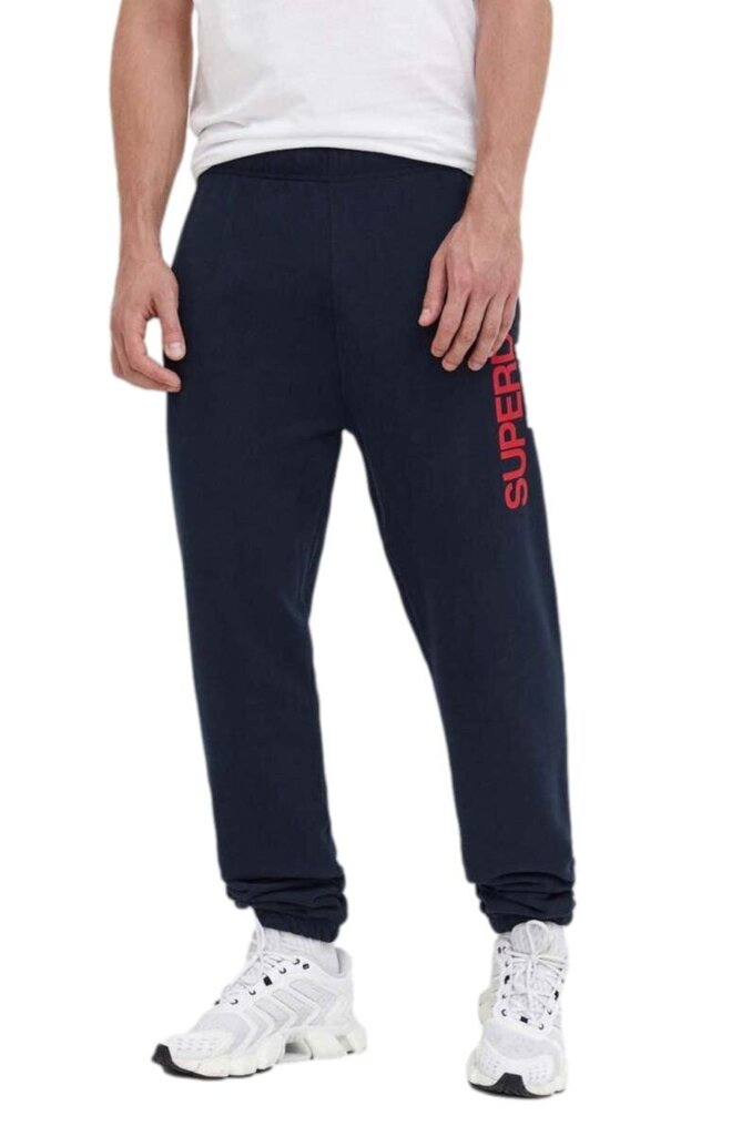 Vabaaja püksid meestele Superdry M7010996A98T, sinine hind ja info | Meeste püksid | kaup24.ee