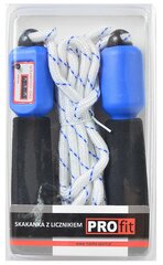 Скакалка со счетчиком Profit DK, 285 см, синяя цена и информация | Скакалка Tunturi Pro Adjustable Speed Rope | kaup24.ee